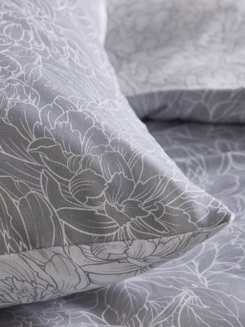 Dekbedset met print - Voor 2-persoonsbed GRIJS - Kiabi