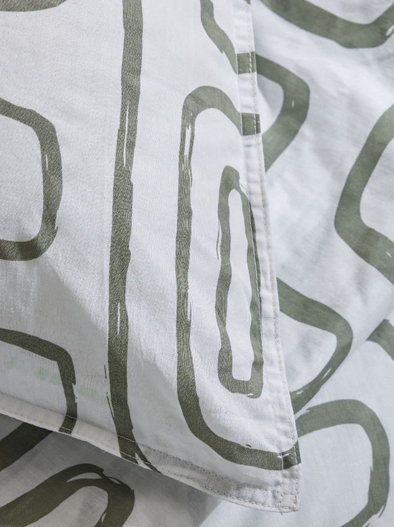 Dekbedset met print - Voor 2-persoonsbed wit - Kiabi