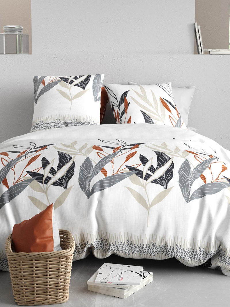 Dekbedset met print - Voor 2-persoonsbed Wit - Kiabi