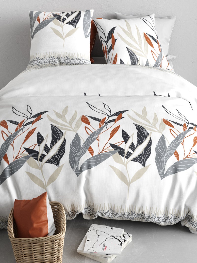 Dekbedset met print - Voor 2-persoonsbed Wit - Kiabi