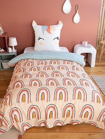 Dekbedset met regenboogprint - 1-persoonsbed