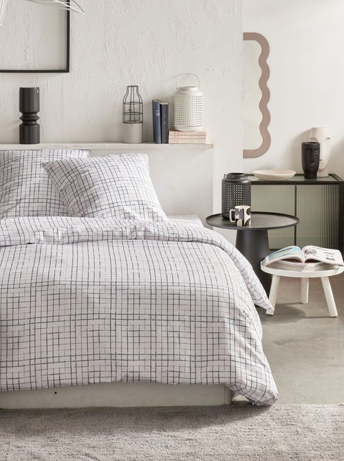 Dekbedset met ruitjes - Voor 2-persoonsbed - Kiabi