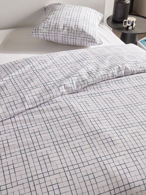 Dekbedset met ruitjes - Voor 2-persoonsbed - Kiabi
