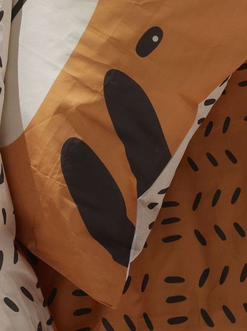Dekbedset met tijgerprint - Voor 1-persoonsbed Geel - Kiabi