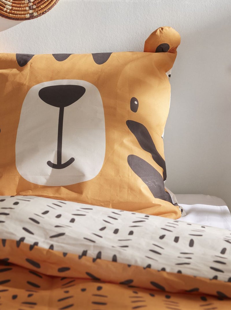 Dekbedset met tijgerprint - Voor 1-persoonsbed Geel - Kiabi