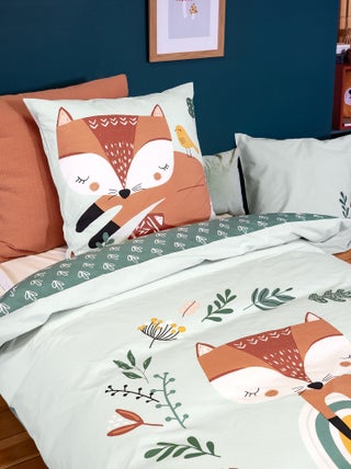 Dekbedset met vosprint - 1-persoonsbed