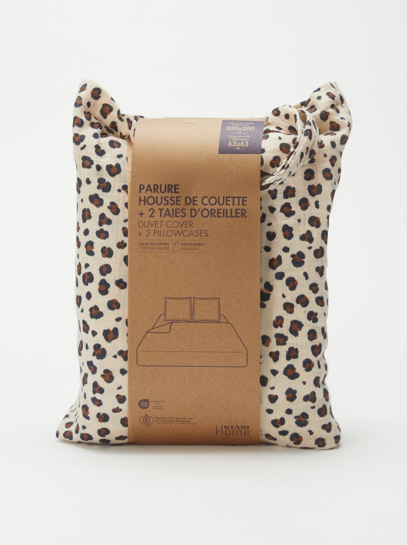 Dekbedset van zachte, luchtige katoen voor 2-persoonsbed (200x200 cm) - Kiabi Home Biege - Kiabi