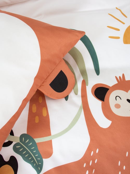 Dekbedset voor 1-persoonsbed met aapprint - Kiabi