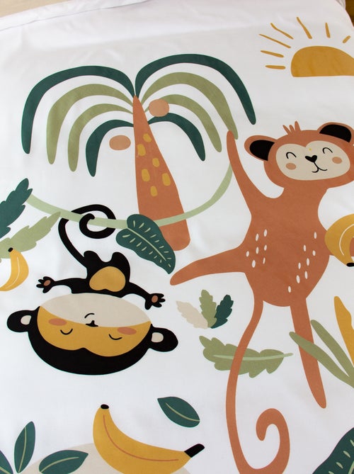 Dekbedset voor 1-persoonsbed met aapprint - Kiabi