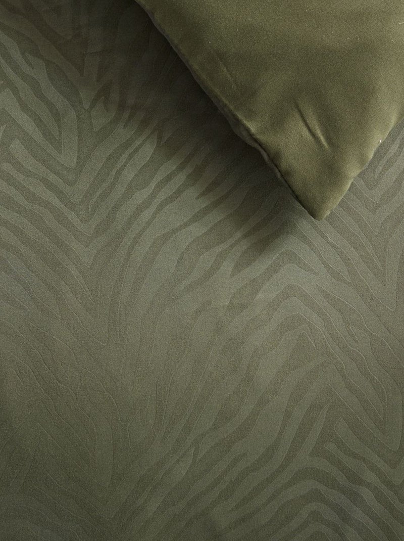 Dekbedset voor 2-persoonsbed - zebramotief KAKI - Kiabi