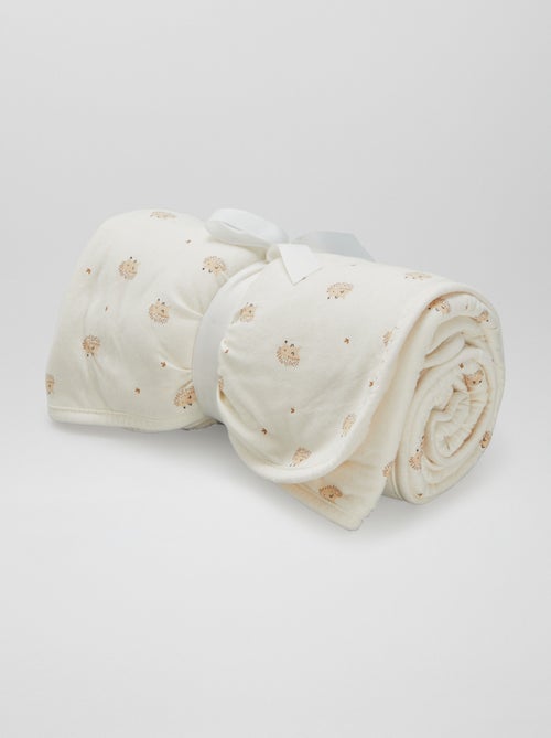 Deken met print en fleece voering - Kiabi
