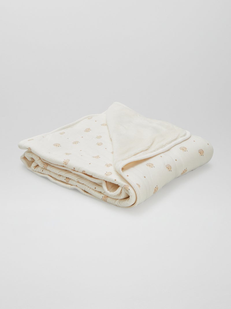 Deken met print en fleece voering BIEGE - Kiabi