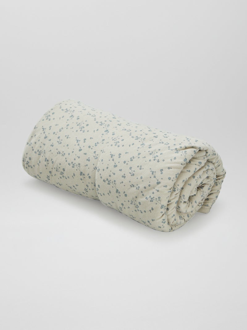 Deken met print en fleece voering GROEN - Kiabi