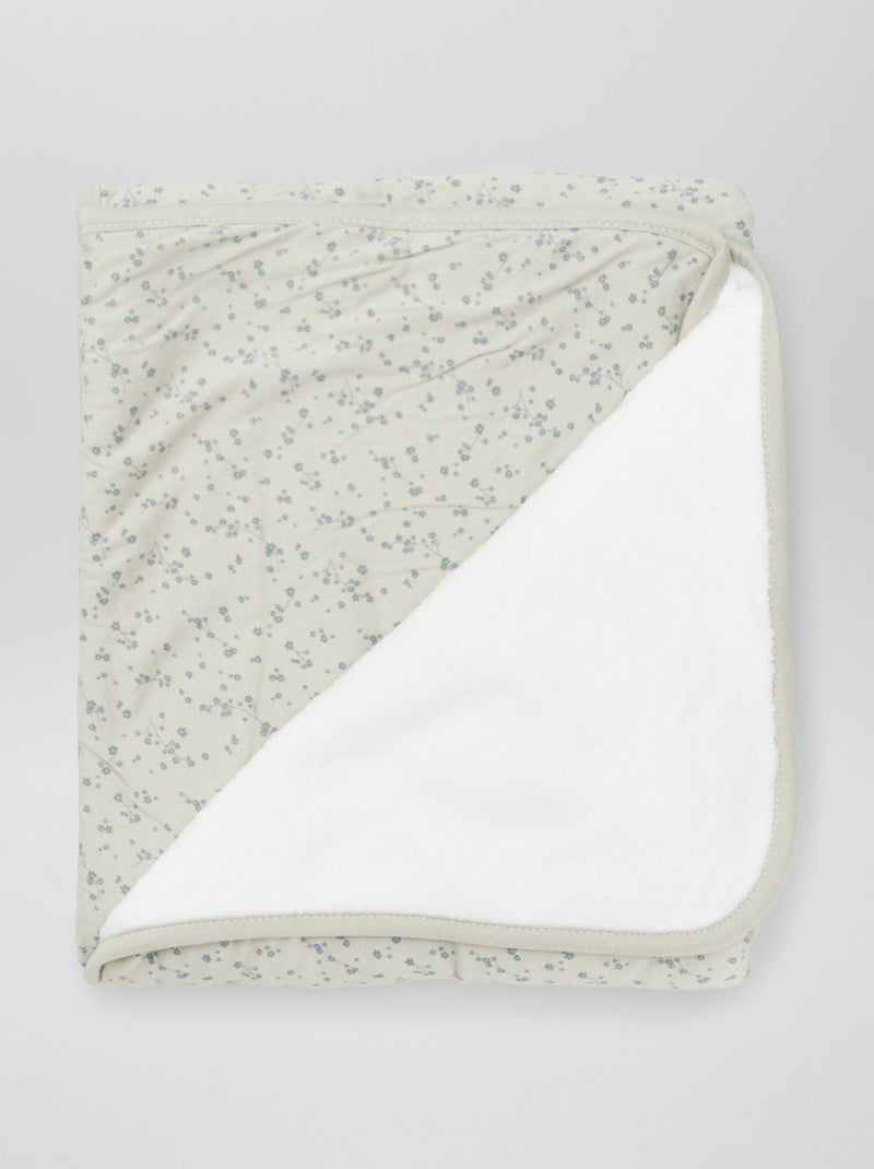 Deken met print en fleece voering GROEN - Kiabi
