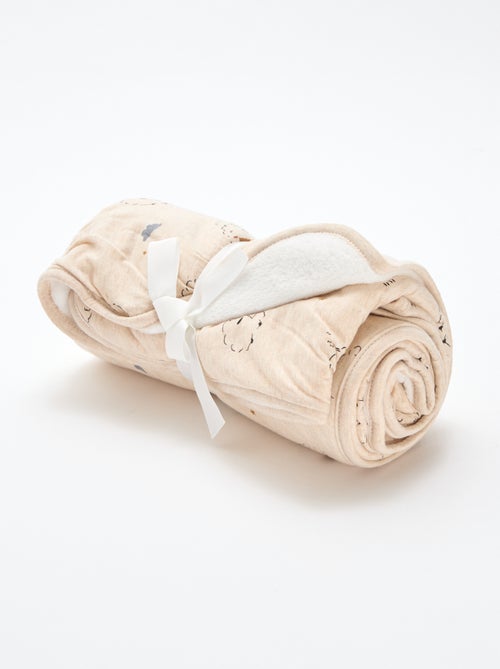 Deken met print en voering met fleece-effect - Kiabi