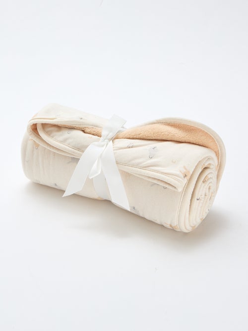 Deken met print en voering met fleece-effect - Kiabi