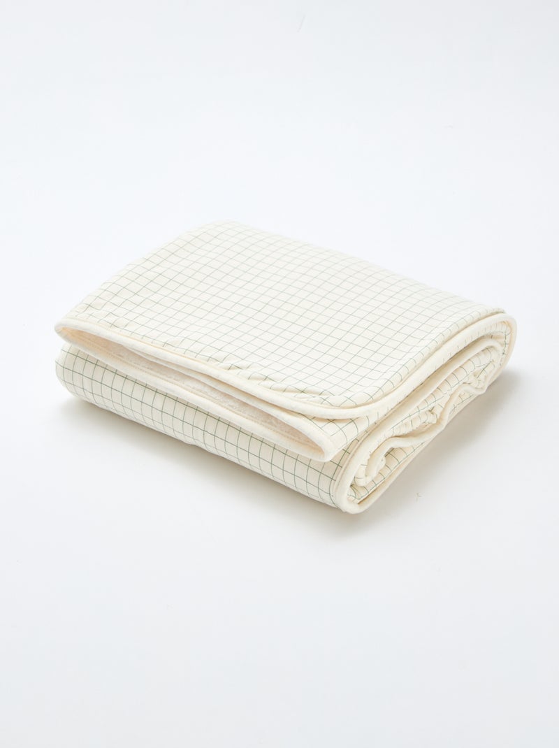 Deken met print en voering met fleece-effect Wit - Kiabi