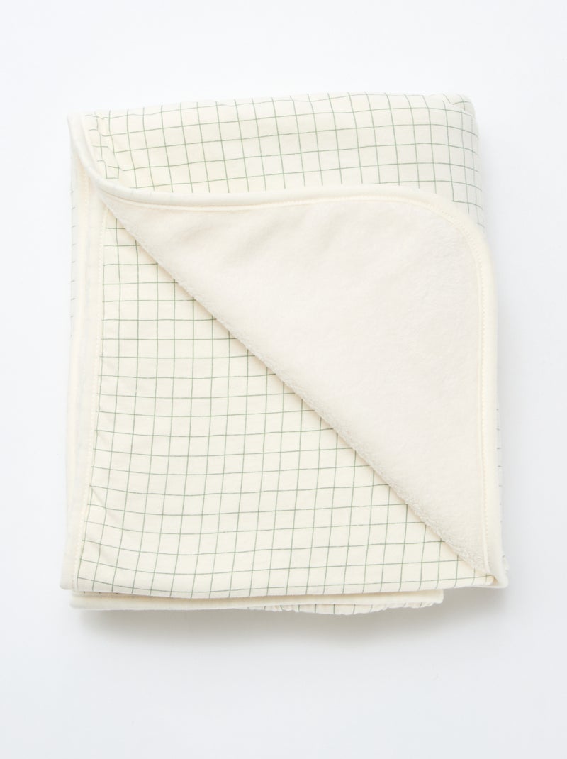 Deken met print en voering met fleece-effect Wit - Kiabi