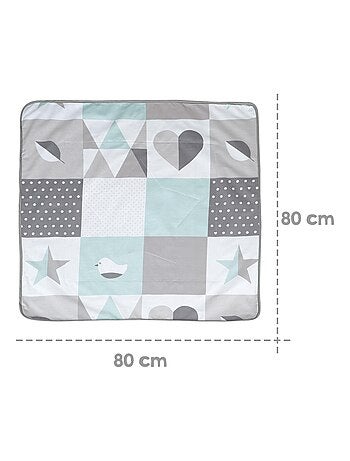 Deken met print van katoen en fleece 80 x 80 cm 'Happy Patch' ROBA