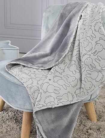 Deken met print van katoen en fleece 80 x 80 cm 'miffy®' ROBA
