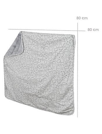 Deken met print van katoen en fleece 80 x 80 cm 'miffy®' ROBA