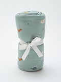 Deken van katoenjersey met print BLAUW - Kiabi