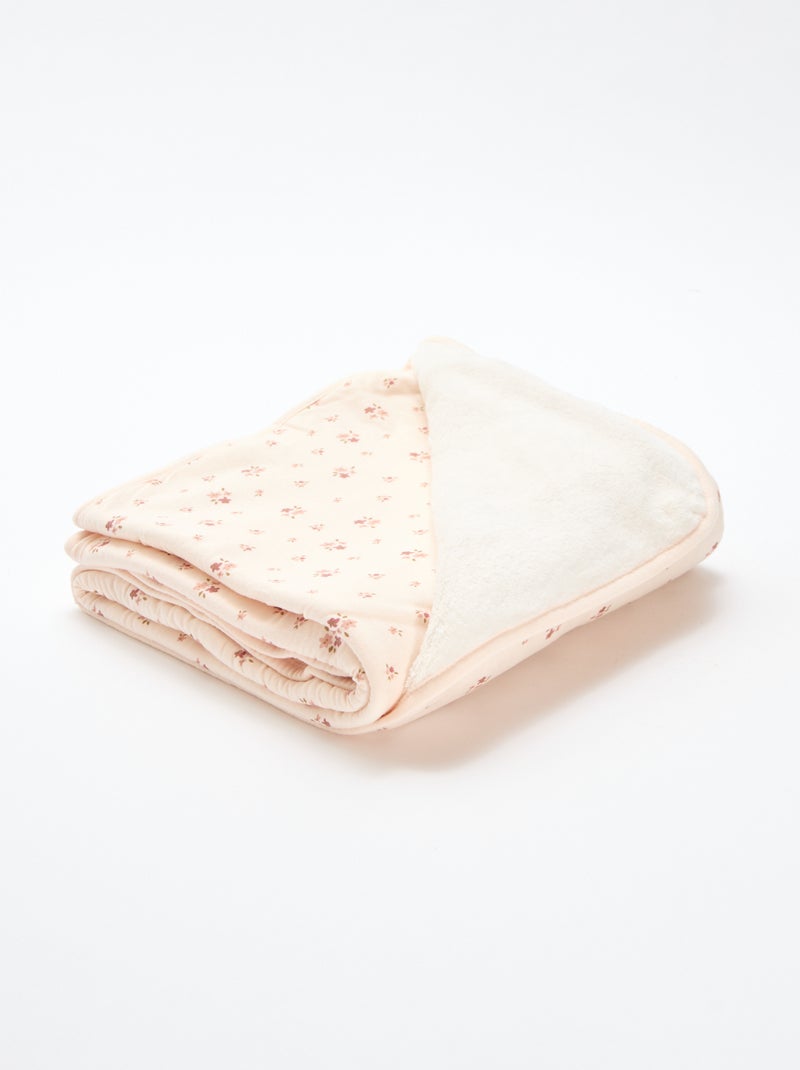 Deken van katoenjersey met print Rose - Kiabi