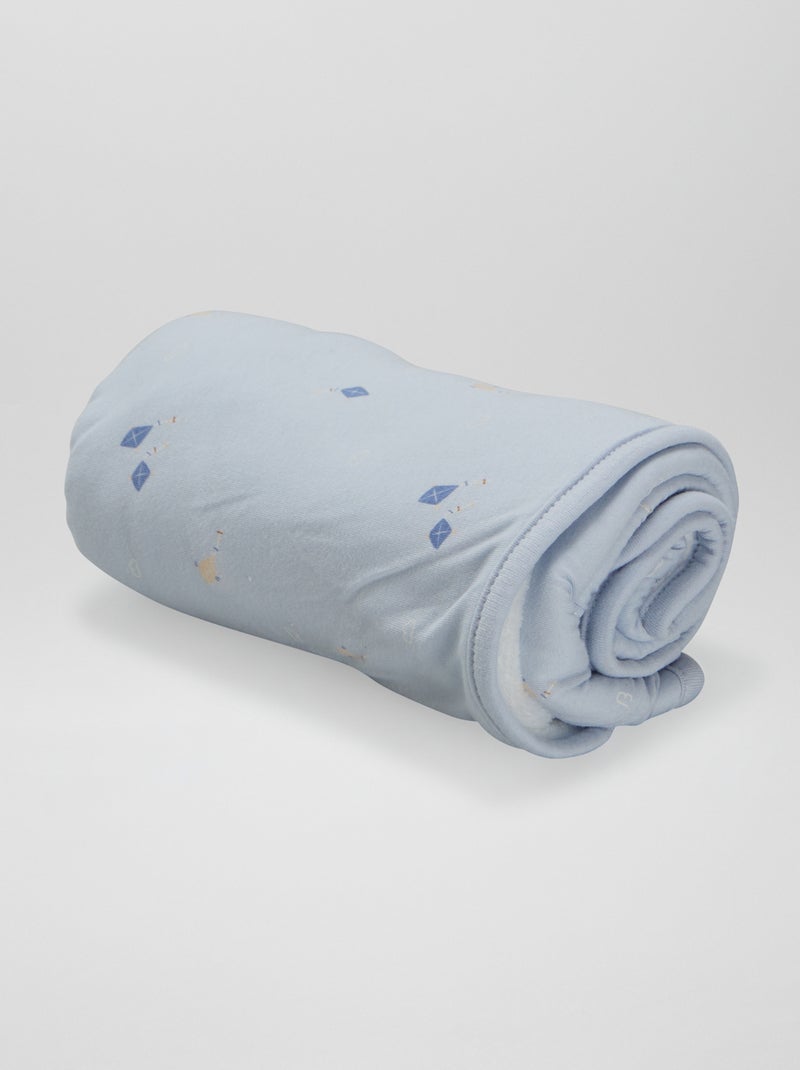 Dekentje met print BLAUW - Kiabi