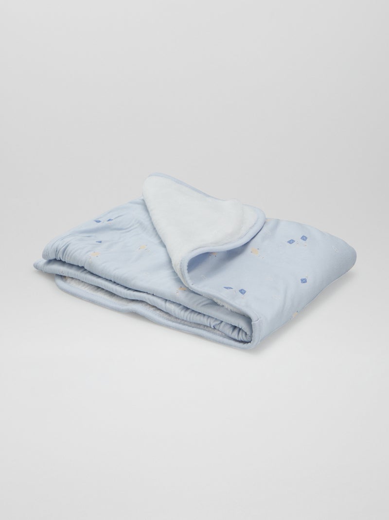 Dekentje met print BLAUW - Kiabi