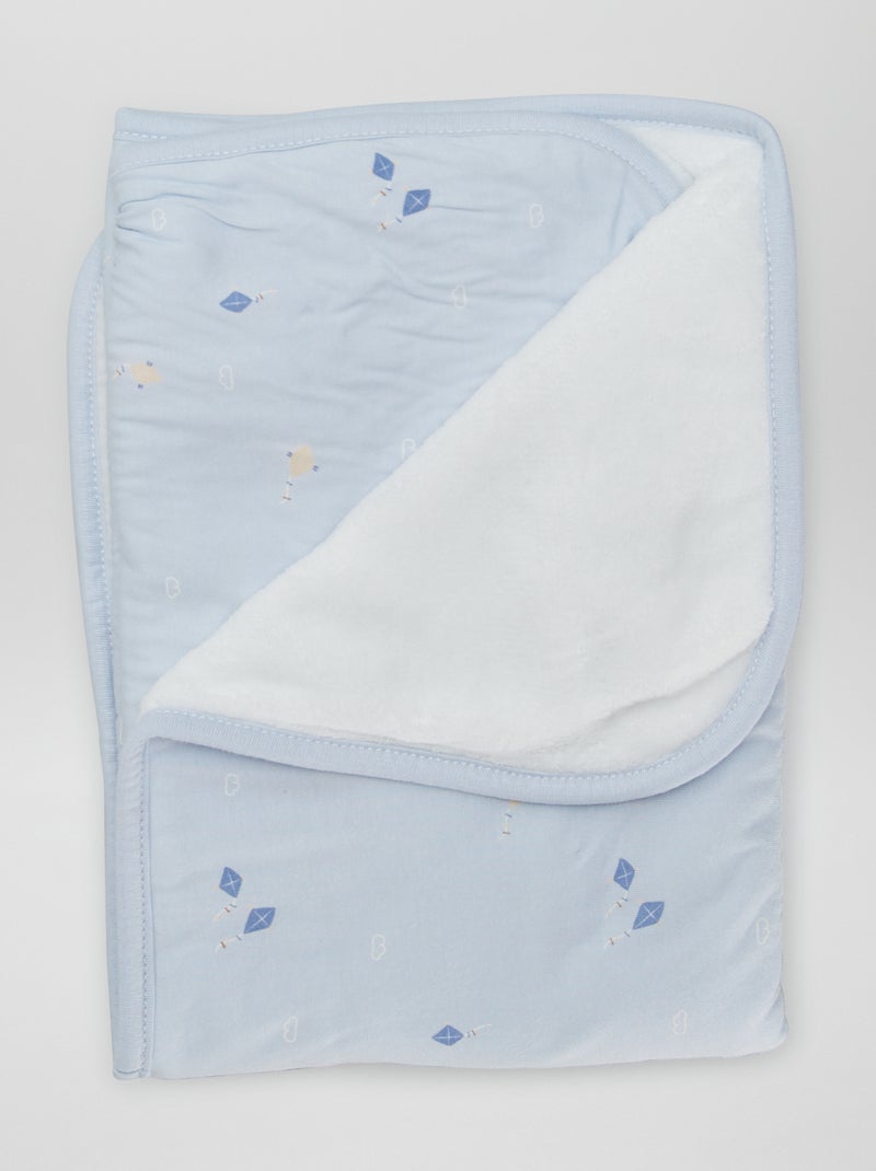 Dekentje met print BLAUW - Kiabi