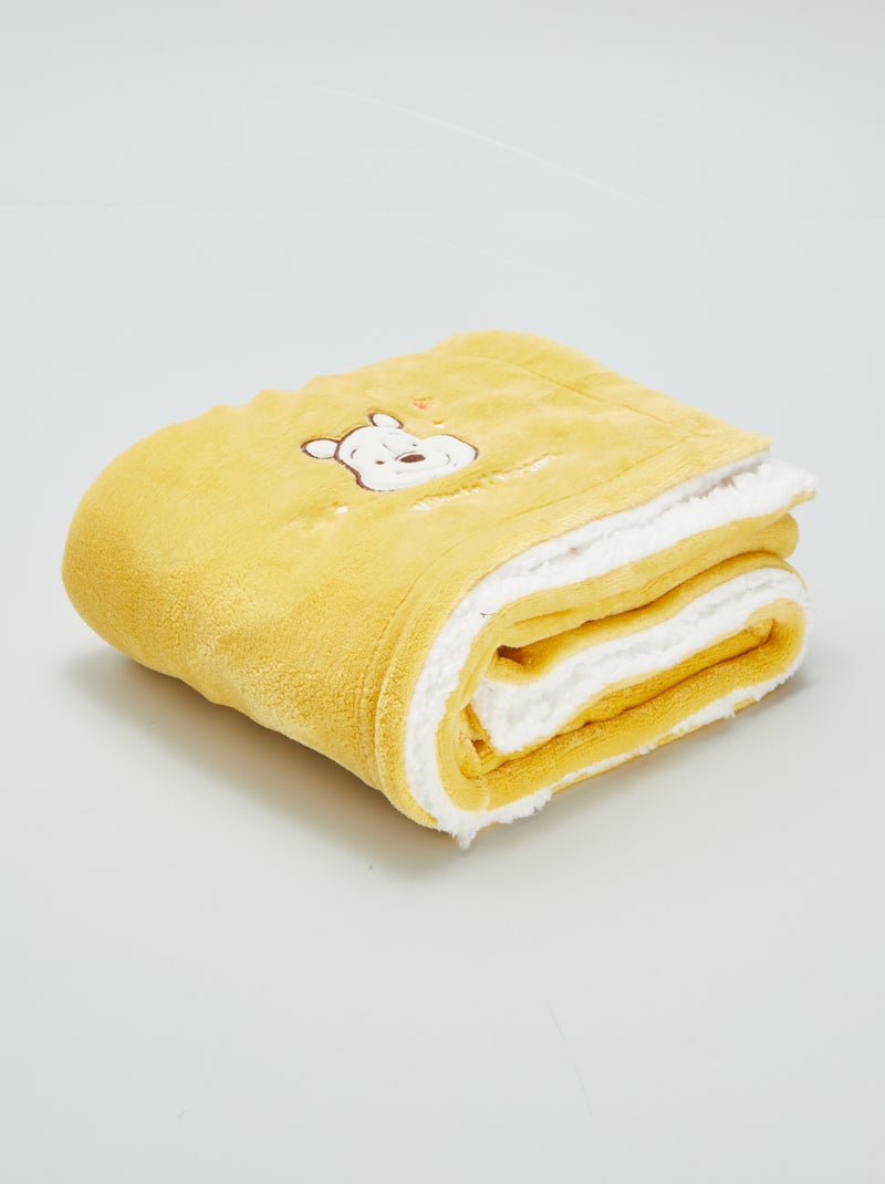 Dekentje van fleece en met schapenvacht effect 'Disney' GEEL - Kiabi