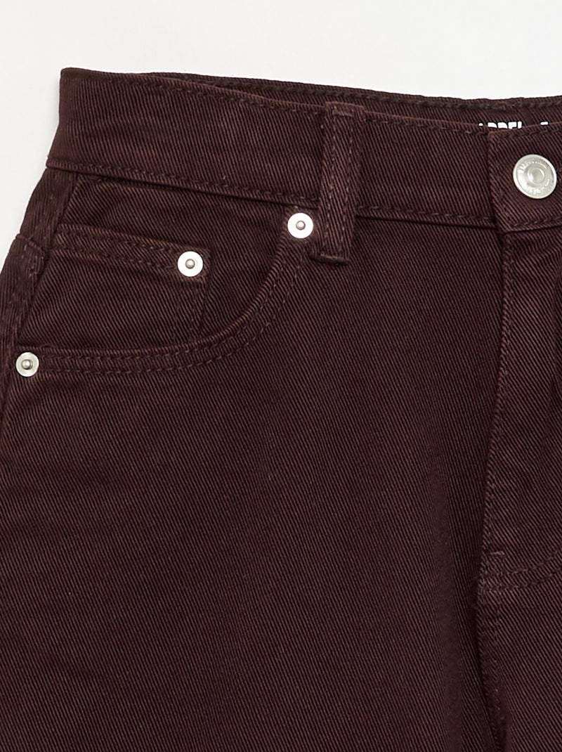Denim barrel fit-broek Bruin - Kiabi