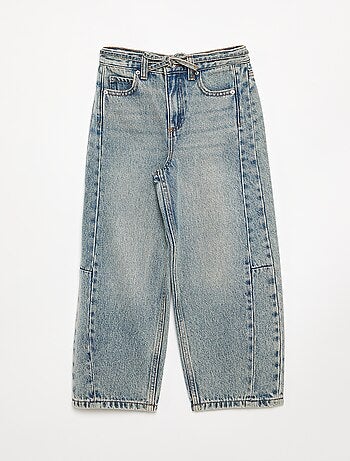 Denim barrel fit broek met ceintuur