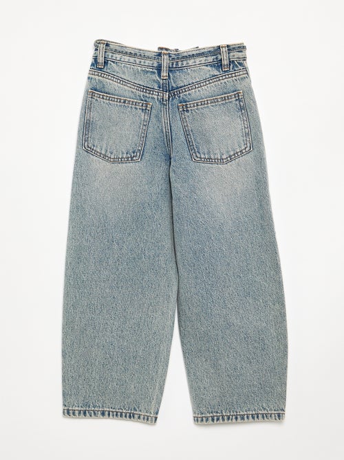 Denim barrel fit broek met ceintuur - Kiabi Denim barrel fit broek met ceintuur - Kiabi