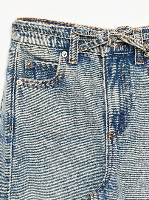 Denim barrel fit broek met ceintuur - Kiabi Denim barrel fit broek met ceintuur - Kiabi