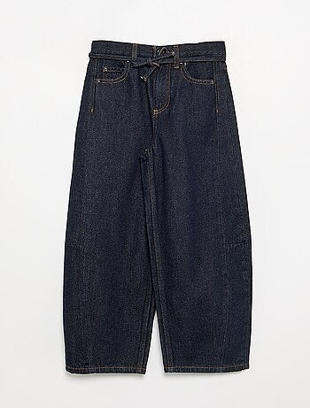 Denim barrel fit broek met ceintuur