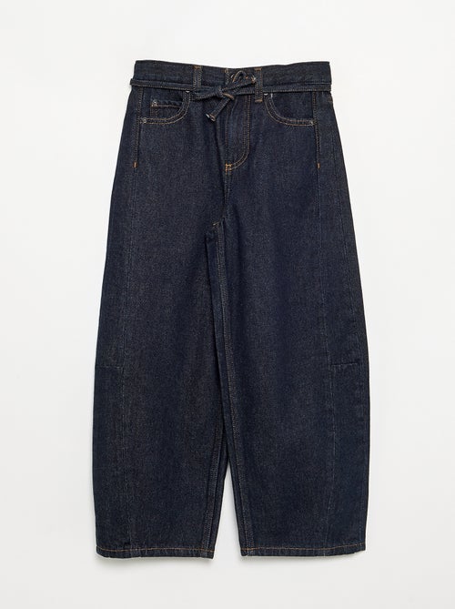 Denim barrel fit broek met ceintuur - Kiabi Denim barrel fit broek met ceintuur - Kiabi