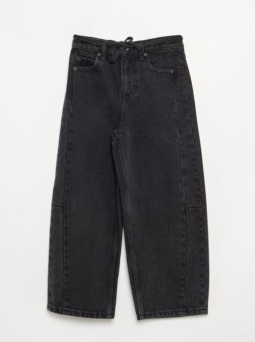 Denim barrel fit broek met ceintuur - Kiabi