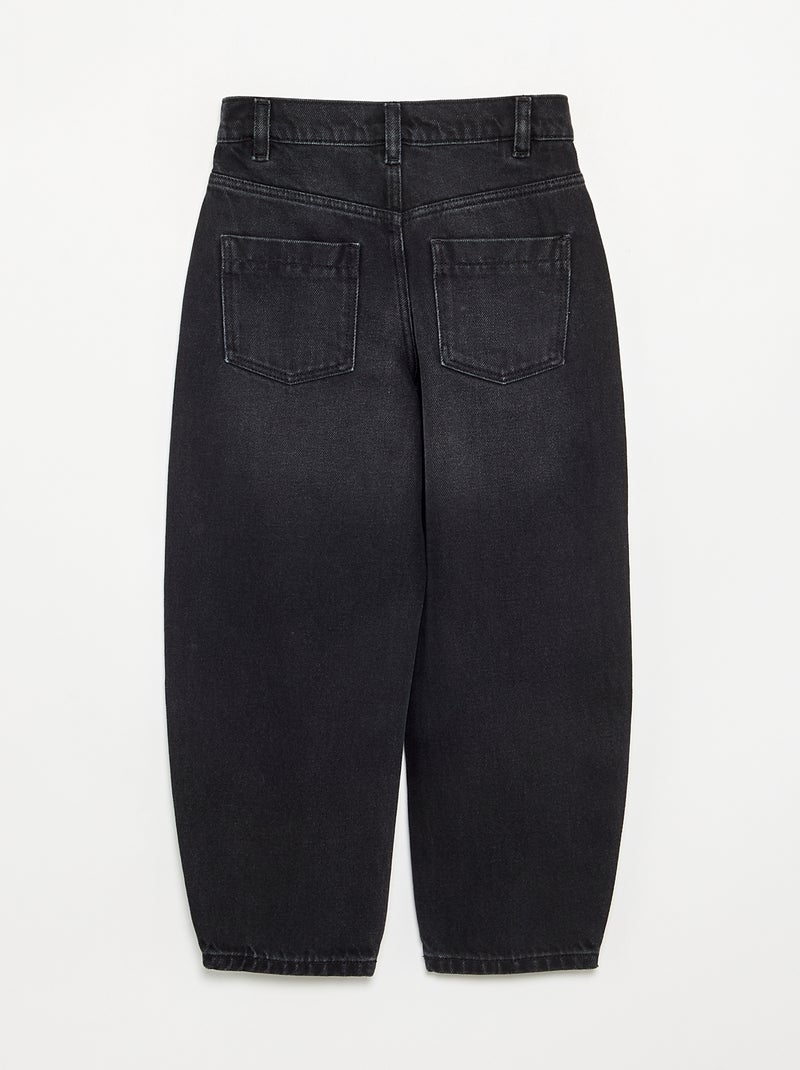 Denim barrel fit-broek Zwart - Kiabi