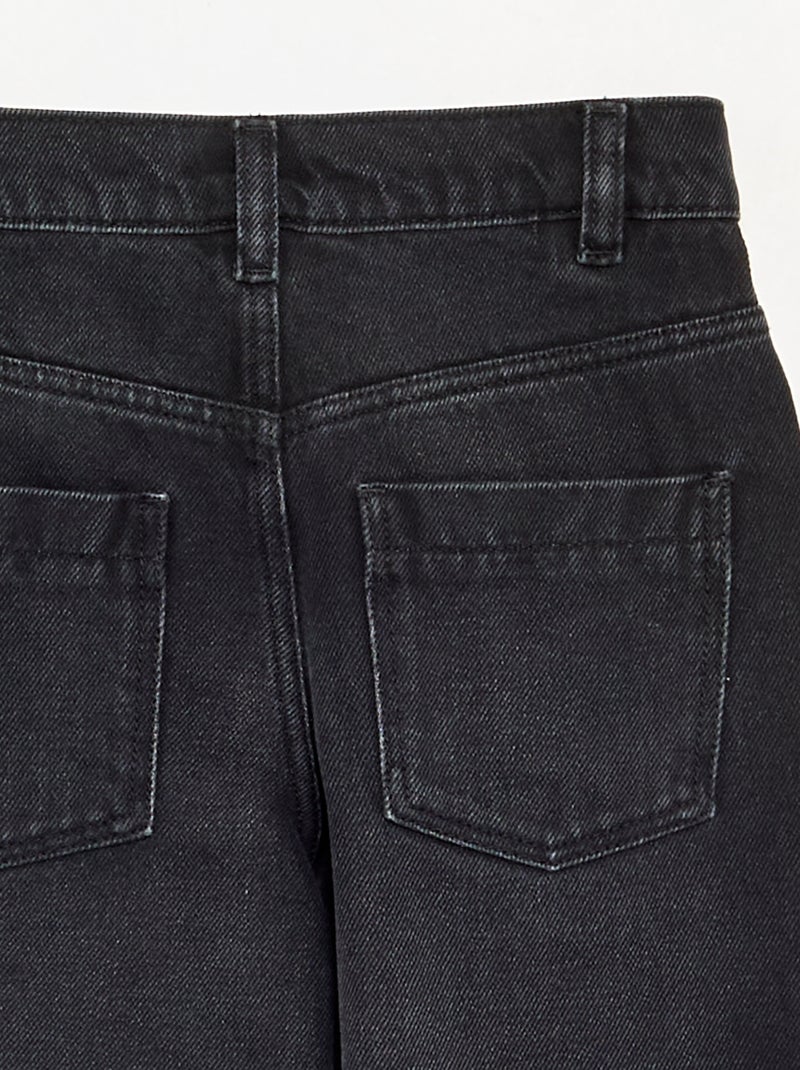 Denim barrel fit-broek Zwart - Kiabi