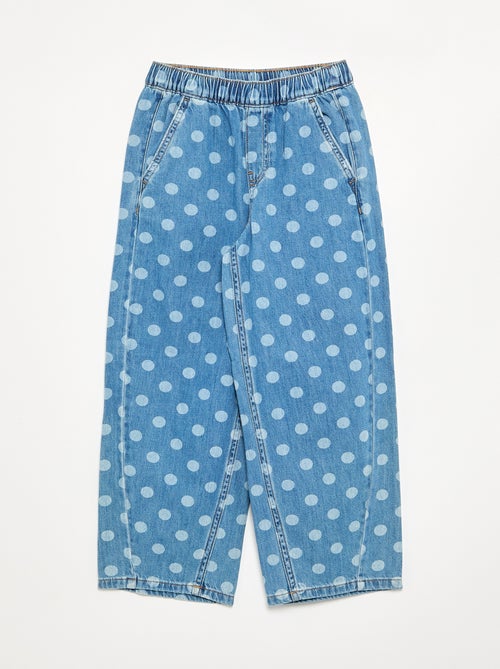 Denim barrel fit jeans met stippenprint - Kiabi Denim barrel fit jeans met stippenprint - Kiabi
