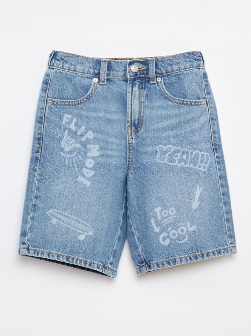 Denim bermuda met skatersprint - Kiabi
