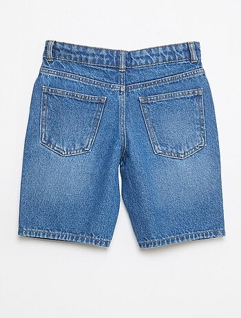 Denim bermuda slim fit stretch van katoen