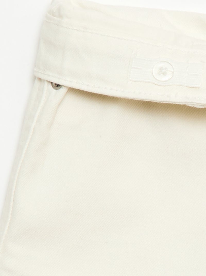 Denim bermuda slim fit stretch van katoen Ecru - Kiabi