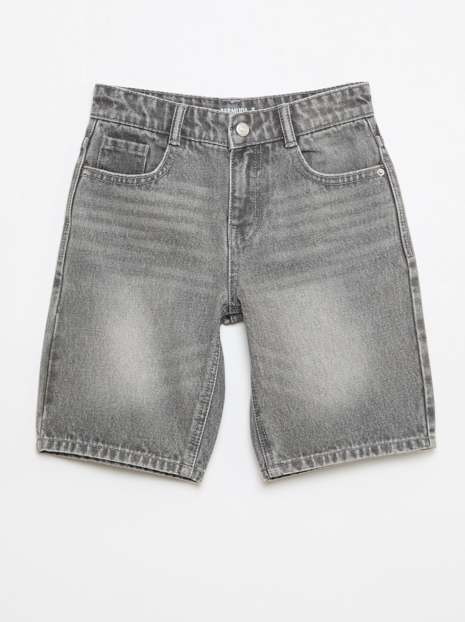 Denim bermuda slim fit stretch van katoen