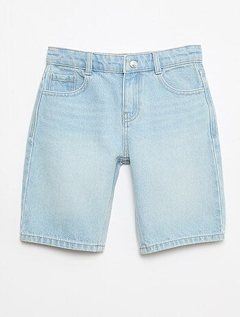 Denim bermuda slim fit stretch van katoen