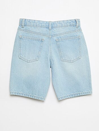 Denim bermuda slim fit stretch van katoen