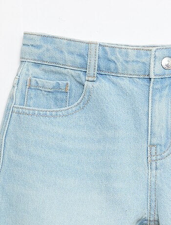 Denim bermuda slim fit stretch van katoen