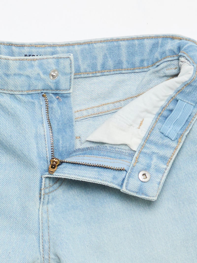 Denim bermuda slim fit stretch van katoen Lichtblauw - Kiabi