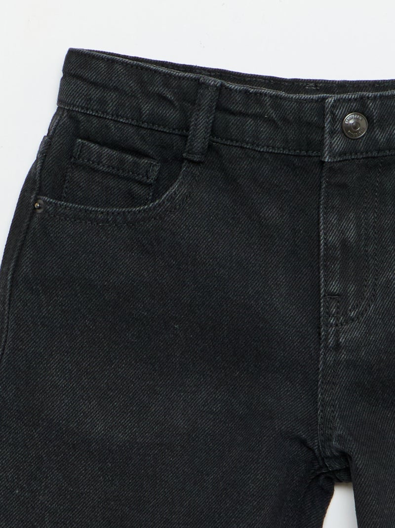 Denim bermuda slim fit stretch van katoen Zwart - Kiabi